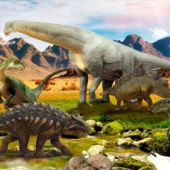 Fototapeta Dla Dzieci Dinozaury Krajobraz 3D 90x60cm