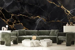 Fototapeta Do Salonu Abstrakcyjny Czarny Marmur 135x90cm