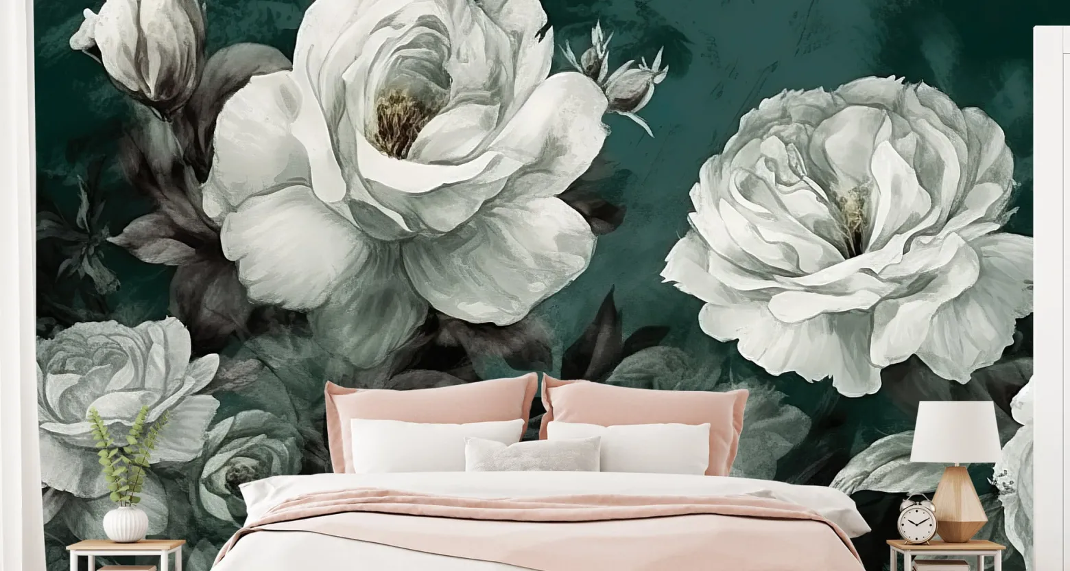 Fototapeta Do Salonu Akwarelowe Białe Peonie 90x60cm
