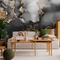Fototapeta Do Salonu Czarno-Szary Marmur Glamour 90x60cm