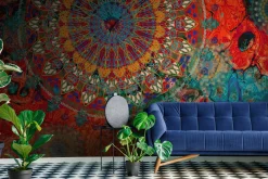 Fototapeta Do Salonu Kolorowe Mandale Boho 90x60cm