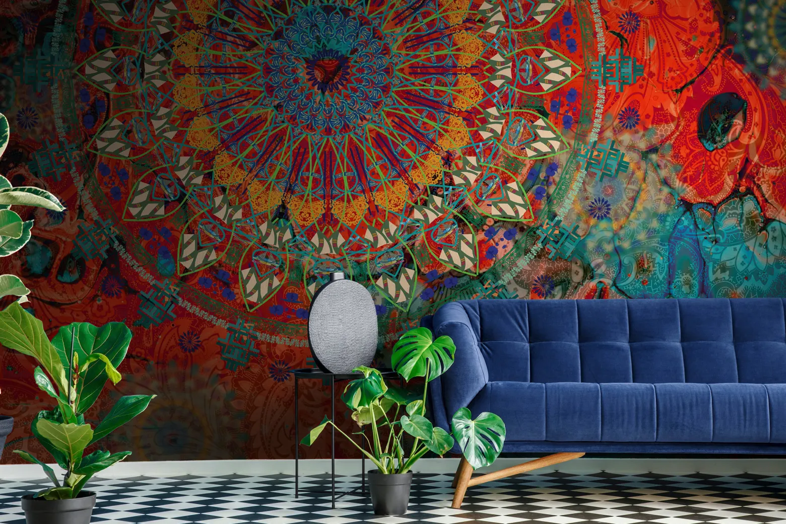 Fototapeta Do Salonu Kolorowe Mandale Boho 90x60cm