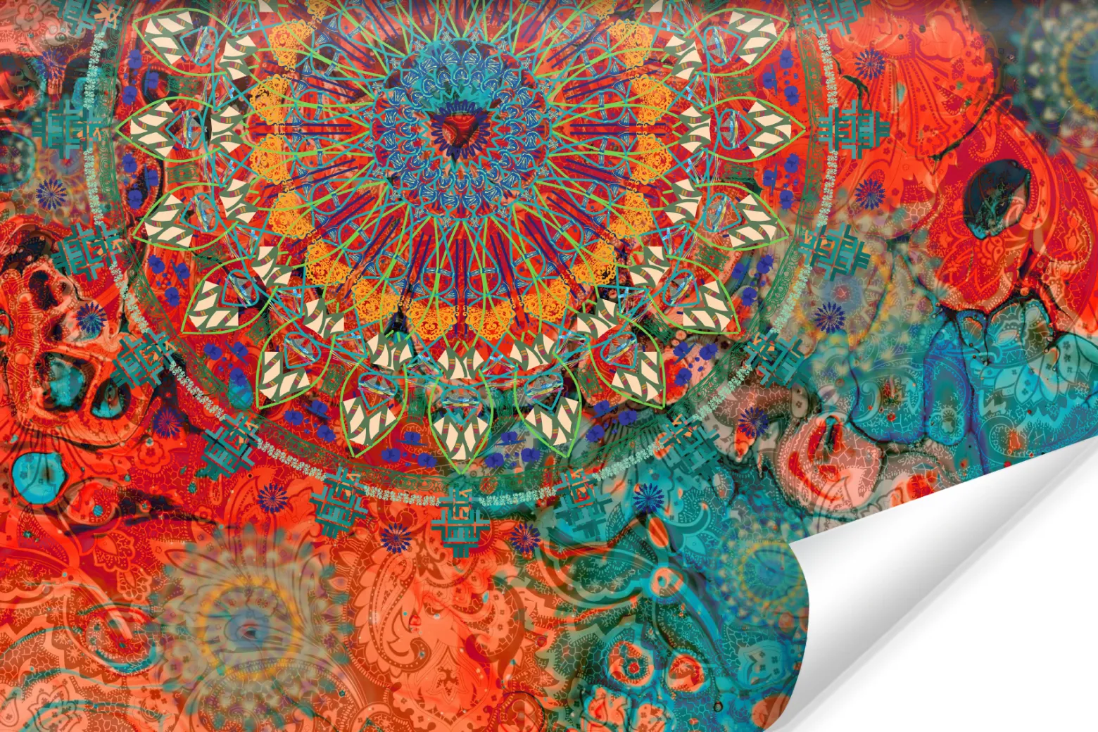 Fototapeta Do Salonu Kolorowe Mandale Boho 90x60cm
