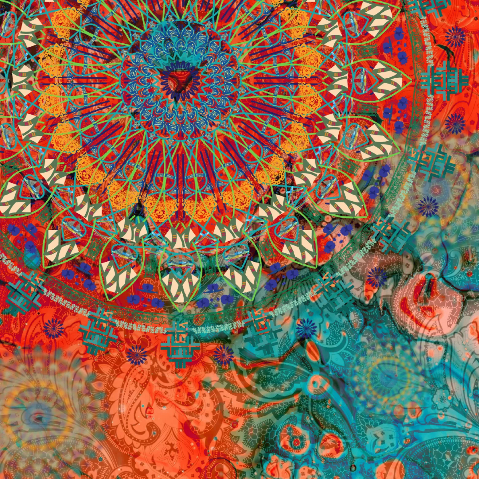 Fototapeta Do Salonu Kolorowe Mandale Boho 90x60cm