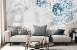 Fototapeta Do Salonu Peonie Wzór Geometryczny 90x60cm