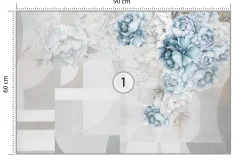 Fototapeta Do Salonu Peonie Wzór Geometryczny 90x60cm