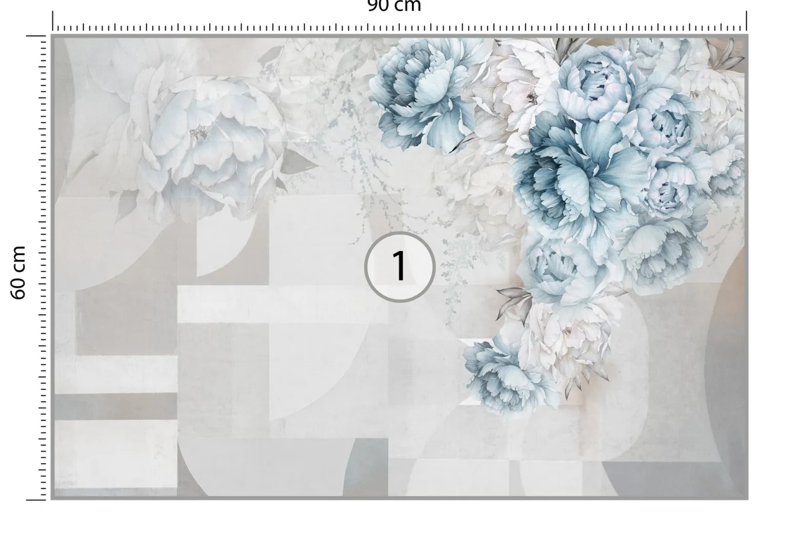 Fototapeta Do Salonu Peonie Wzór Geometryczny 90x60cm