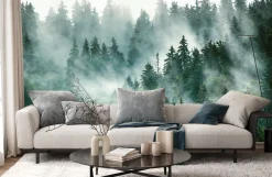 Fototapeta Do Sypialni Barwny Las We Mgle 90x60cm