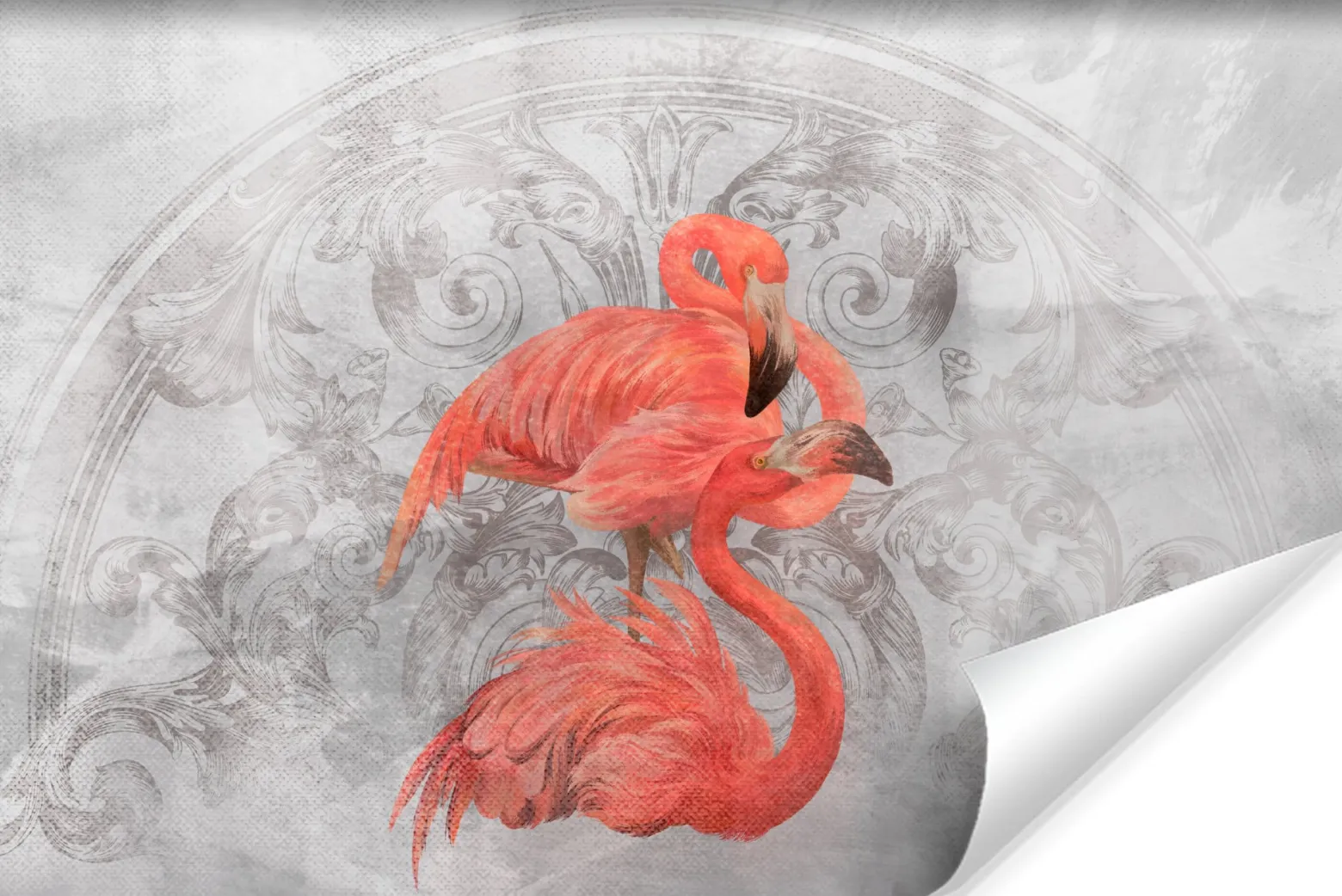 Fototapeta Do Sypialni Flamingi Na Betonie Mural 90x60cm