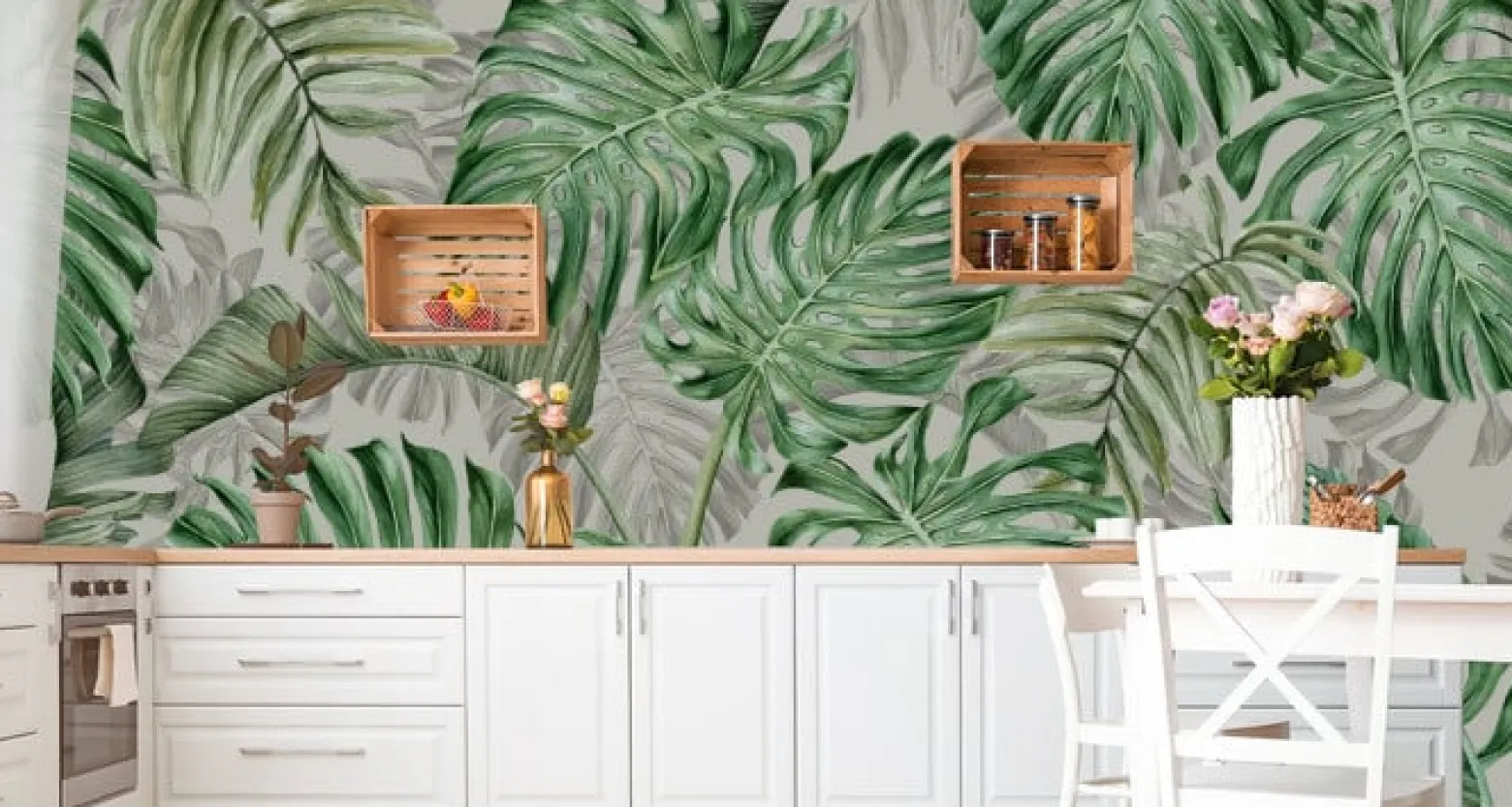 Fototapeta Do Sypialni Liście MONSTERA 3D 90x60cm