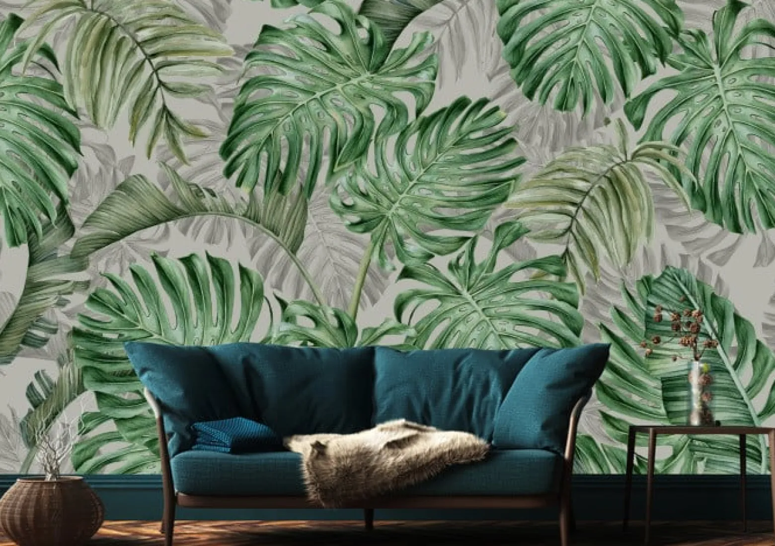 Fototapeta Do Sypialni Liście MONSTERA 3D 90x60cm