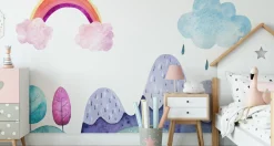 Fototapeta Dziecięca Malowane GÓRY W Stylu Boho 90x60cm