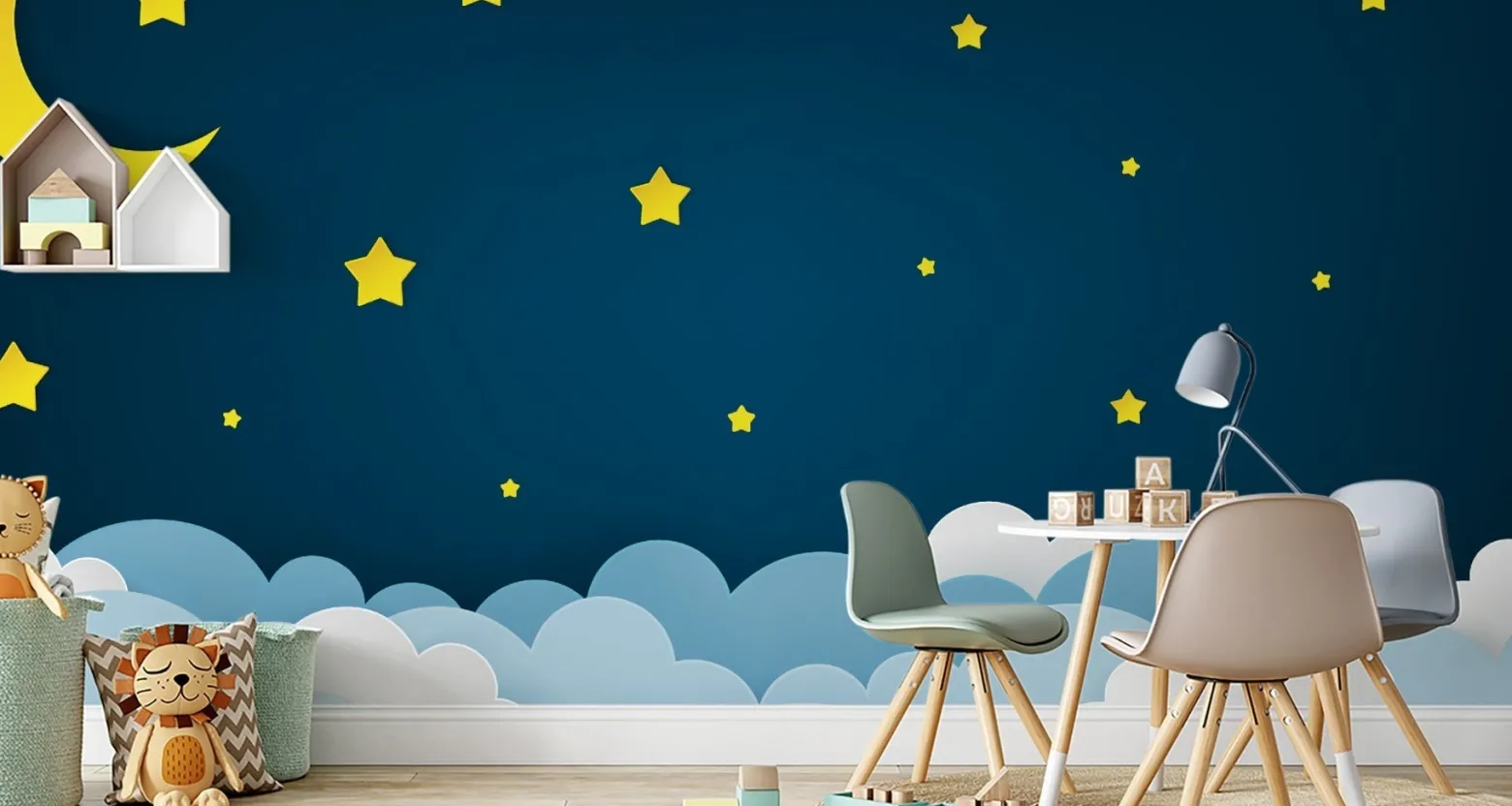 Fototapeta Dziecięca NIEBO Księżyc Gwiazdy Noc 90x60cm