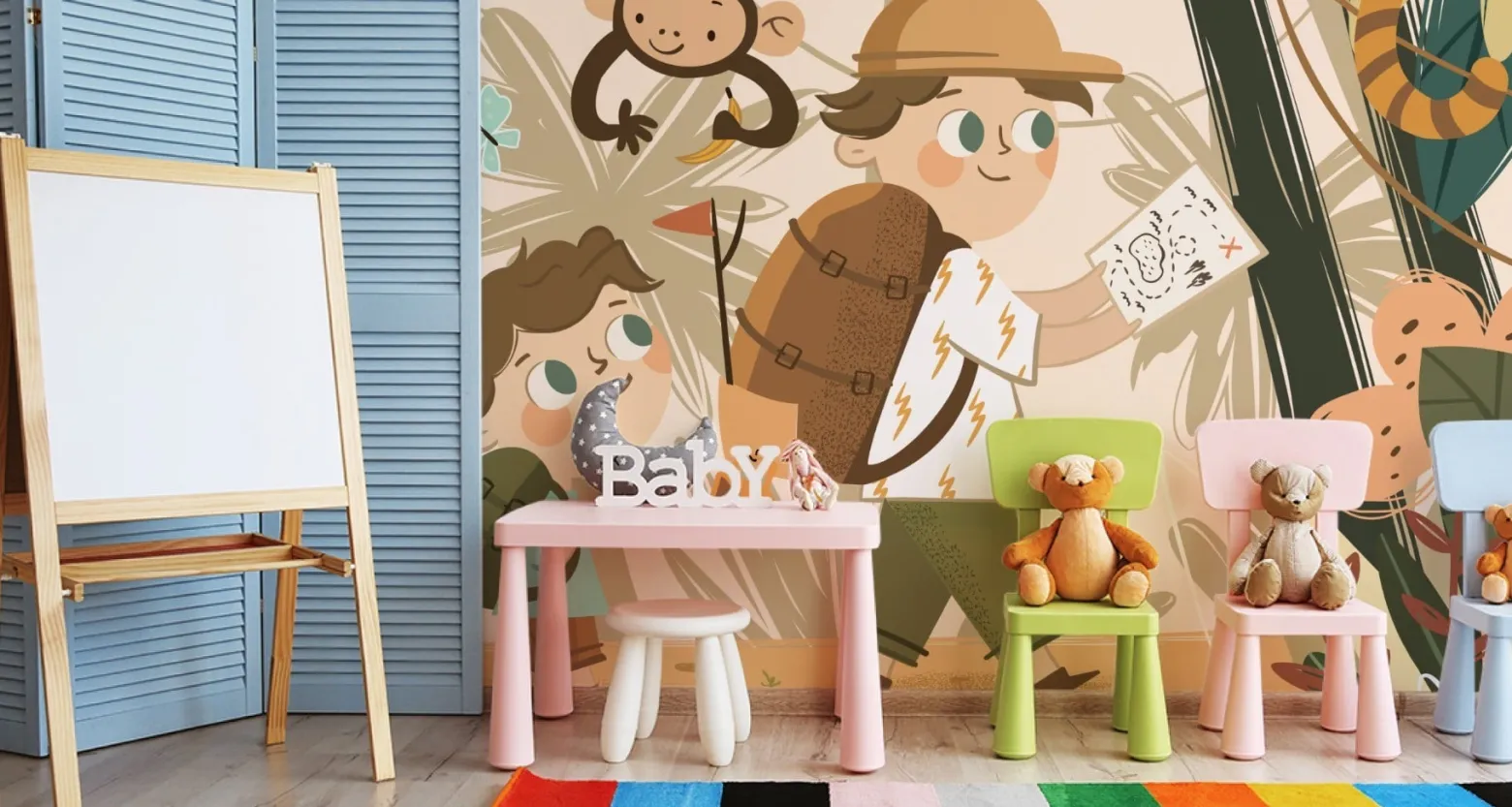 Fototapeta Dziecięca SAFARI Dżungla Styl Boho 90x60cm