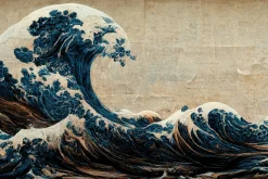 Fototapeta FALE Ocean Japoński Styl Vintage 90x60cm