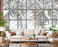 Fototapeta Gałązki Roślin Na Betonie 90x60cm