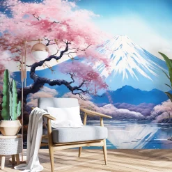 Fototapeta Góry Akwarela Krajobraz Sypialnia Salon Tapeta Flizelina 250X175