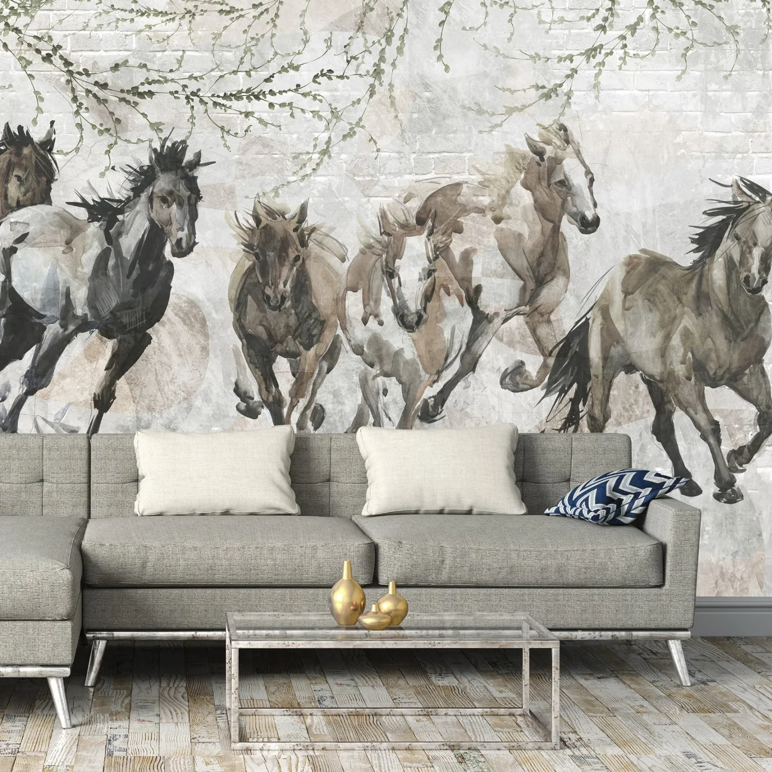 Fototapeta Konie Szary Winylowa Do Sypialni Salonu 254x184