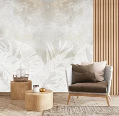 Fototapeta Kremowe Abstrakcyjne Liście 90x60cm
