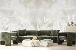 Fototapeta Kremowe Abstrakcyjne Liście 90x60cm