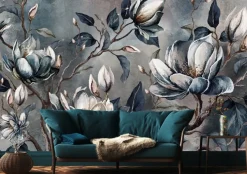 Fototapeta Kwiaty Magnolii Na Betonie 90x60cm