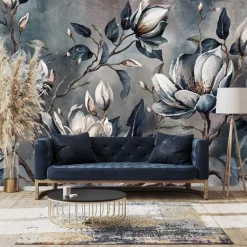Fototapeta Kwiaty Magnolii Na Betonie 90x60cm