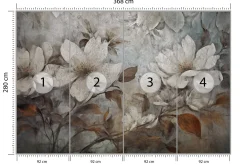 Fototapeta Kwiaty Na Betonie W Stylu Vintage 368x280cm