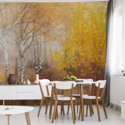 Fototapeta LAS Brzozowy We Mgle Natura 3D 90x60cm