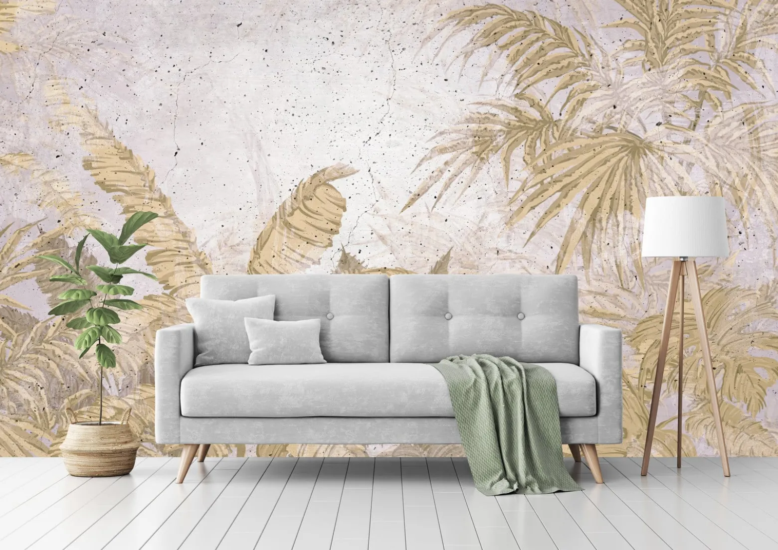Fototapeta Liście Bananowce Palmy Styl Retro 90x60cm