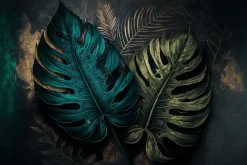 Fototapeta Liście MONSTERA Abstrakcja 3D 90x60cm