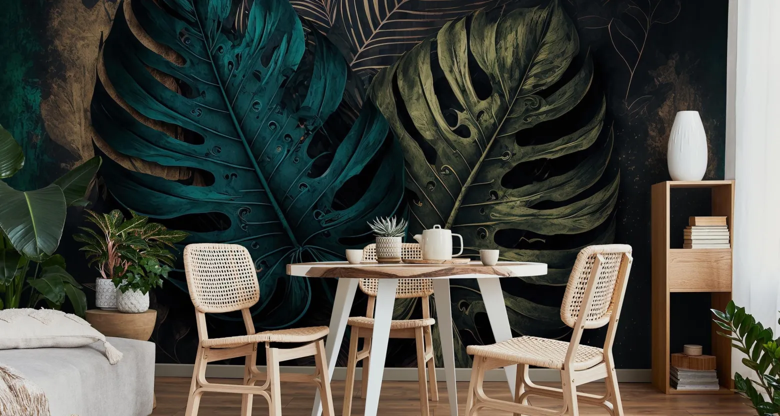 Fototapeta Liście MONSTERA Abstrakcja 3D 90x60cm