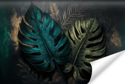 Fototapeta Liście MONSTERA Abstrakcja 3D 90x60cm