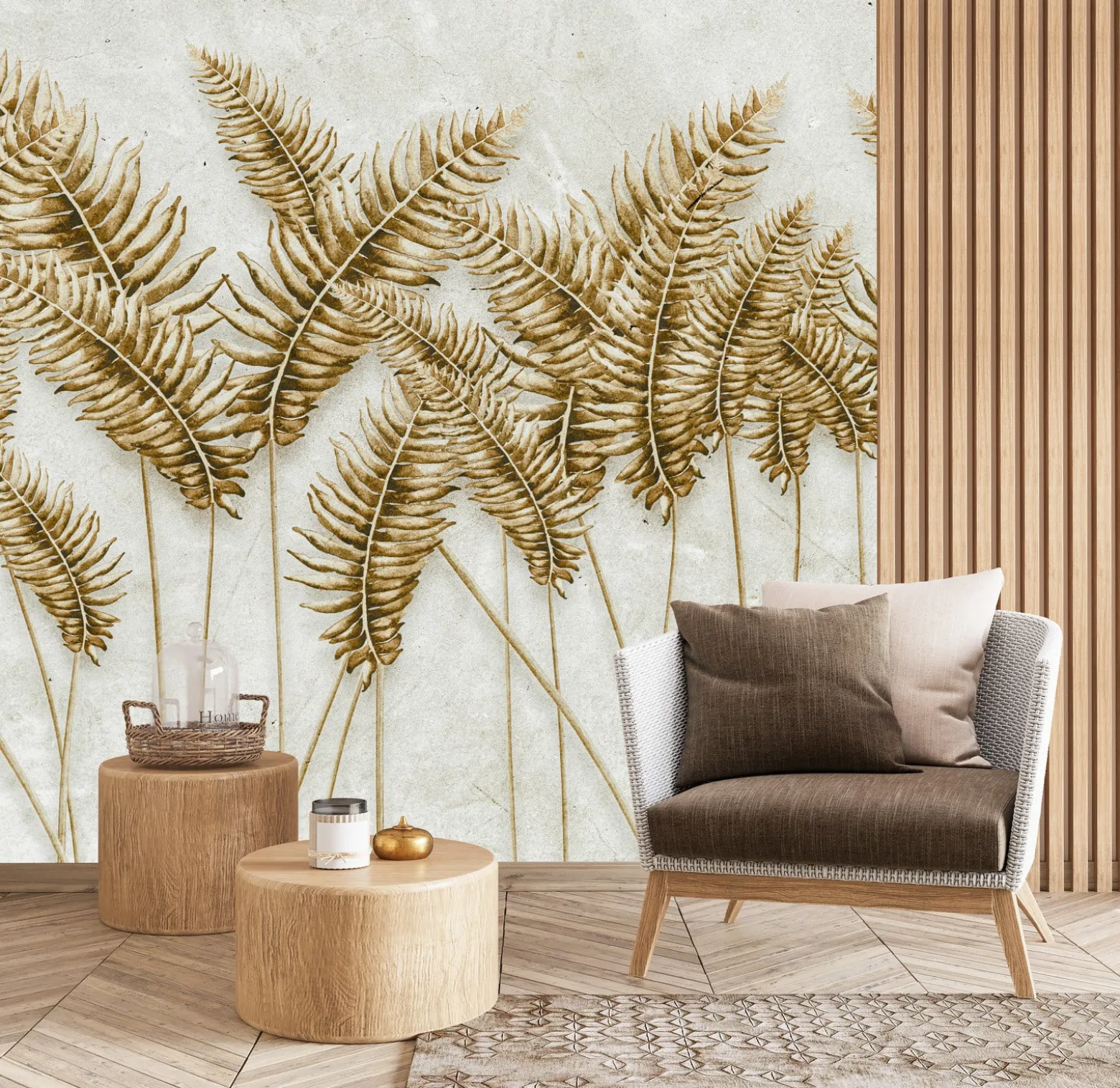 Fototapeta Liście Palmowe Na Betonie 90x60cm