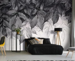 Fototapeta Liście Wiszące Szary Sypialnia Salon Tapeta Flizelina 250X175