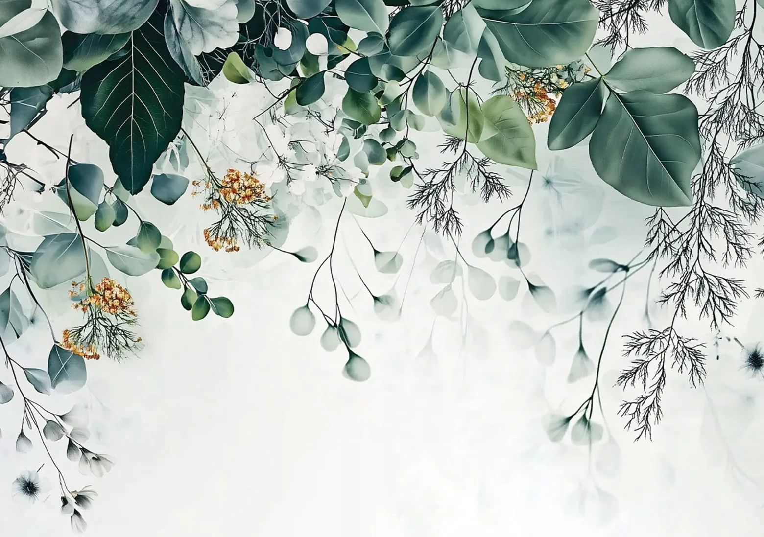 Fototapeta Liście Wiszące Zielony Sypialnia Salon Tapeta Flizelina 250X175