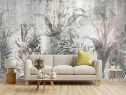 Fototapeta Liście W Stylu Retro Na Betonie 90x60cm