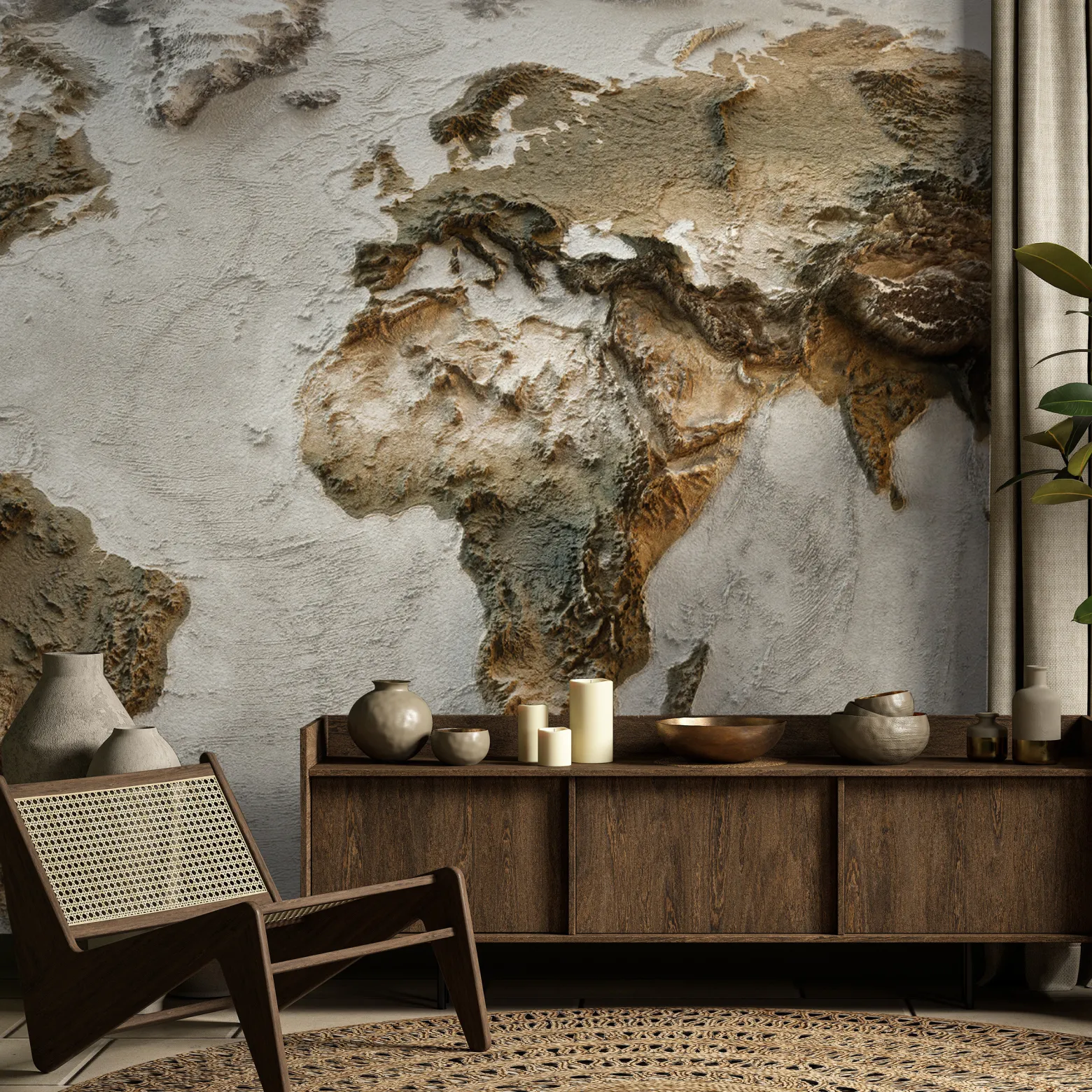 Fototapeta Mapa Świata Z Efektem 3D 90x60cm