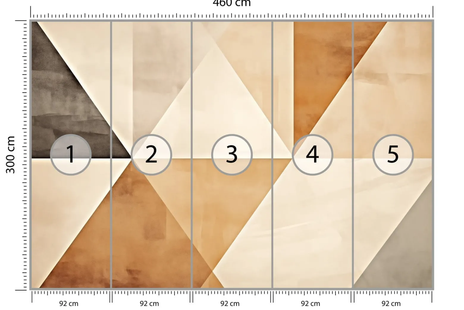 Fototapeta Minimalistyczne Trójkąty Styl Boho 460x300cm