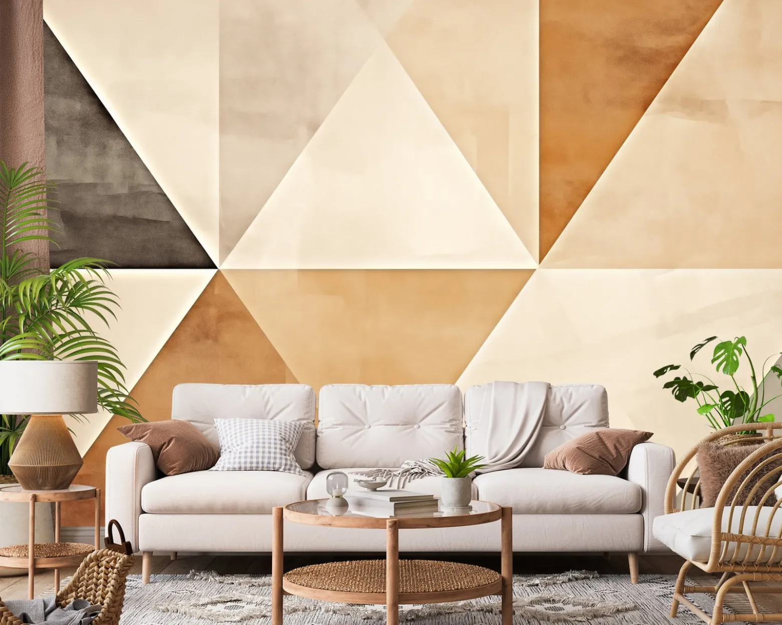 Fototapeta Minimalistyczne Trójkąty Styl Boho 460x300cm