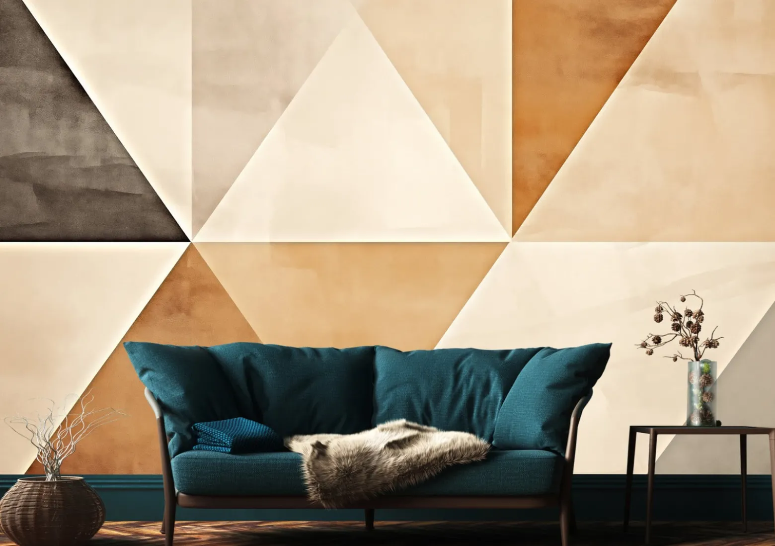 Fototapeta Minimalistyczne Trójkąty Styl Boho 460x300cm