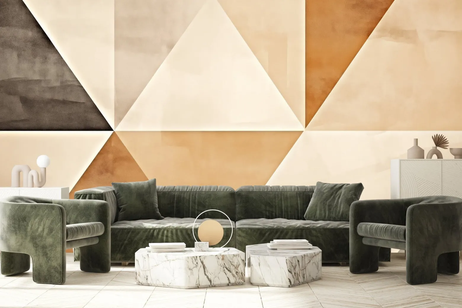 Fototapeta Minimalistyczne Trójkąty Styl Boho 135x90cm