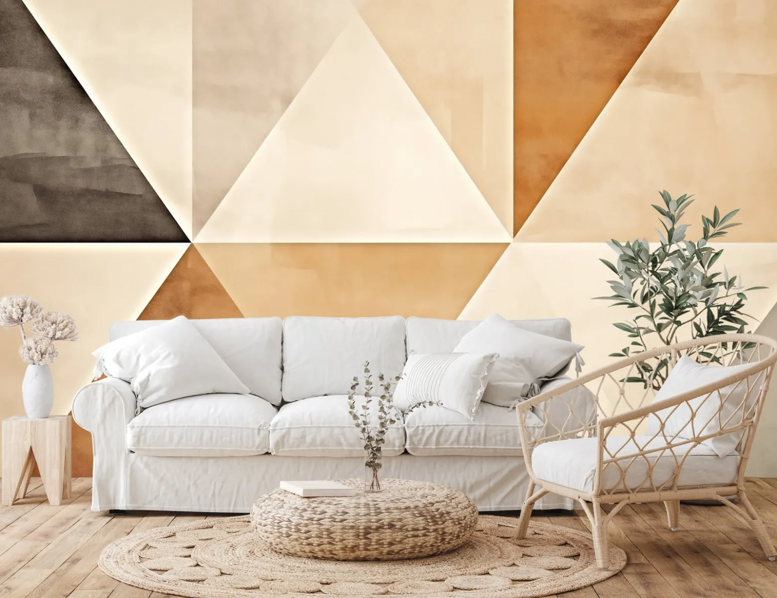 Fototapeta Minimalistyczne Trójkąty Styl Boho 135x90cm
