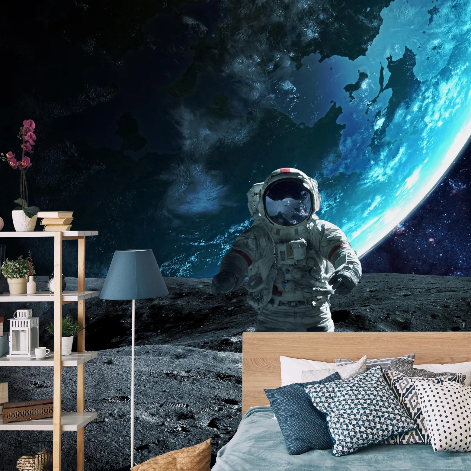 Fototapeta Młodzieżowa Astronauta na Księżycu 90x60cm
