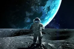 Fototapeta Młodzieżowa Astronauta na Księżycu 90x60cm