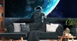 Fototapeta Młodzieżowa Astronauta na Księżycu 90x60cm