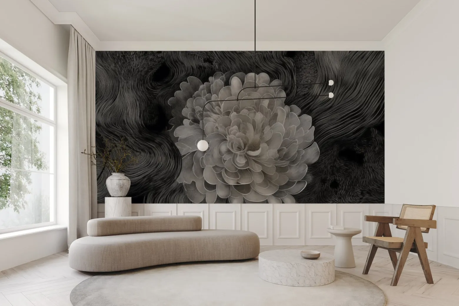 Fototapeta Monochromatyczna Kwiatowa Abstrakcja 450x300cm