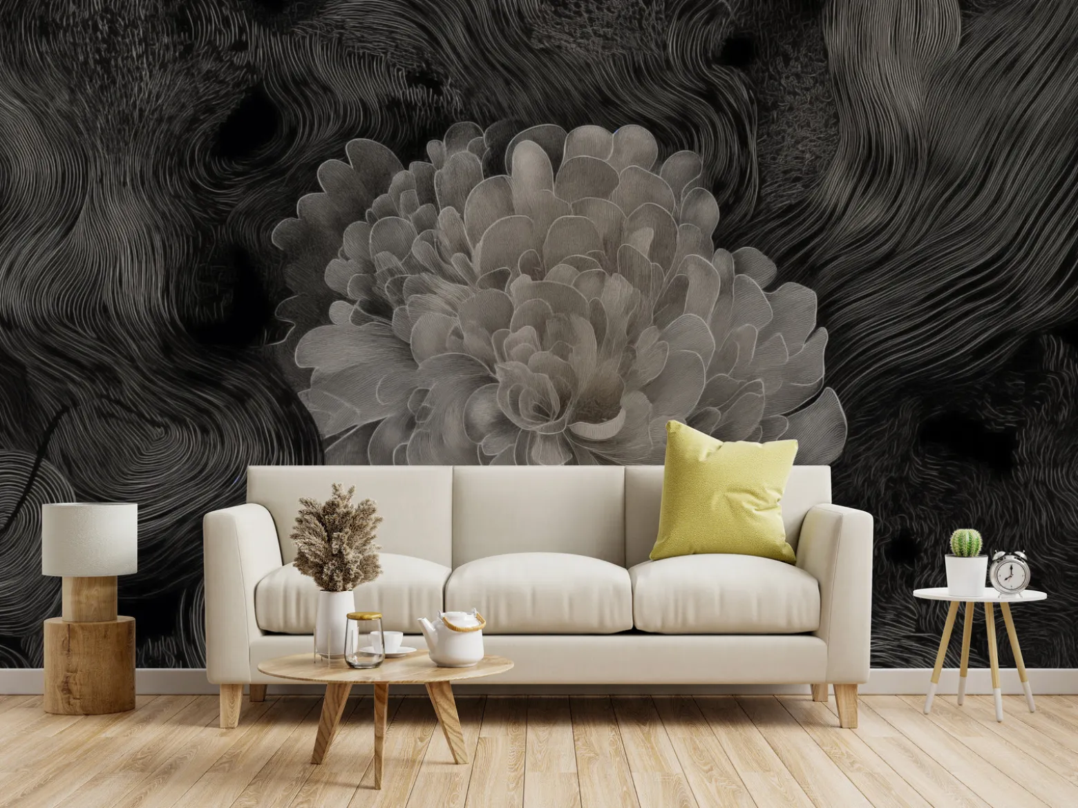 Fototapeta Monochromatyczna Kwiatowa Abstrakcja 180x120cm
