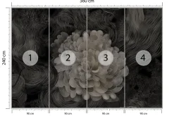 Fototapeta Monochromatyczna Kwiatowa Abstrakcja 360x240cm