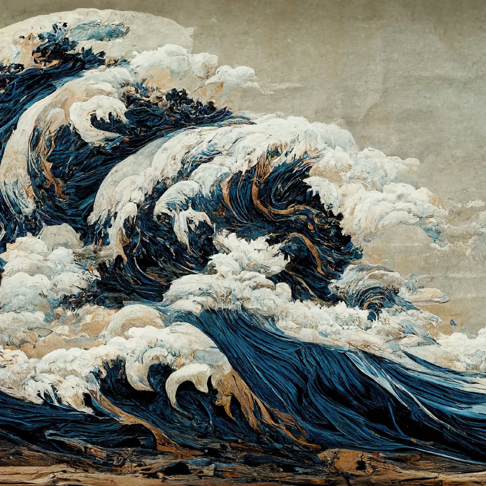 Fototapeta OCEAN Fale Japoński Styl Retro 90x60cm