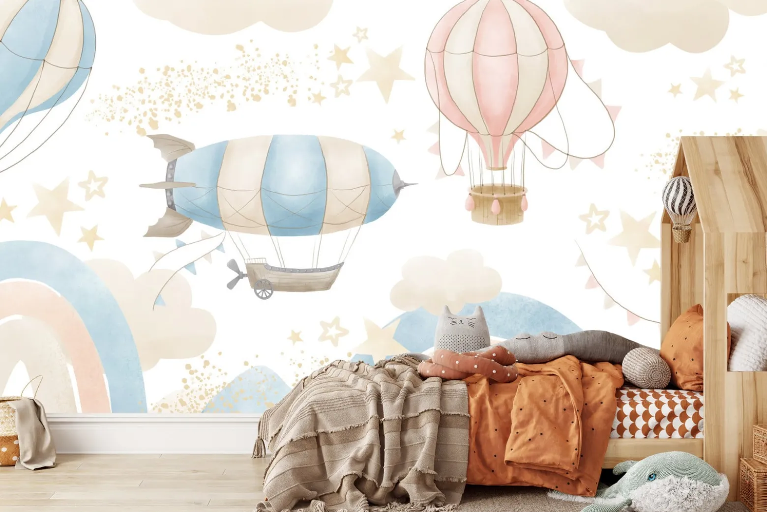 Fototapeta Pastelowe Balony Pośród Chmur 90x60cm